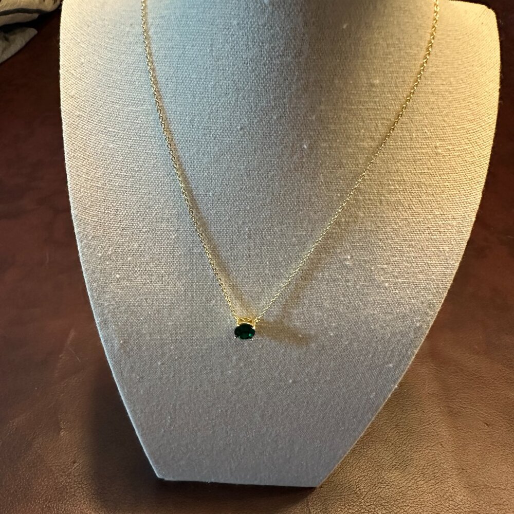 Park Lane Jewelry Impressions Necklace NEW! 3 ct CZ green  necklace gold chain